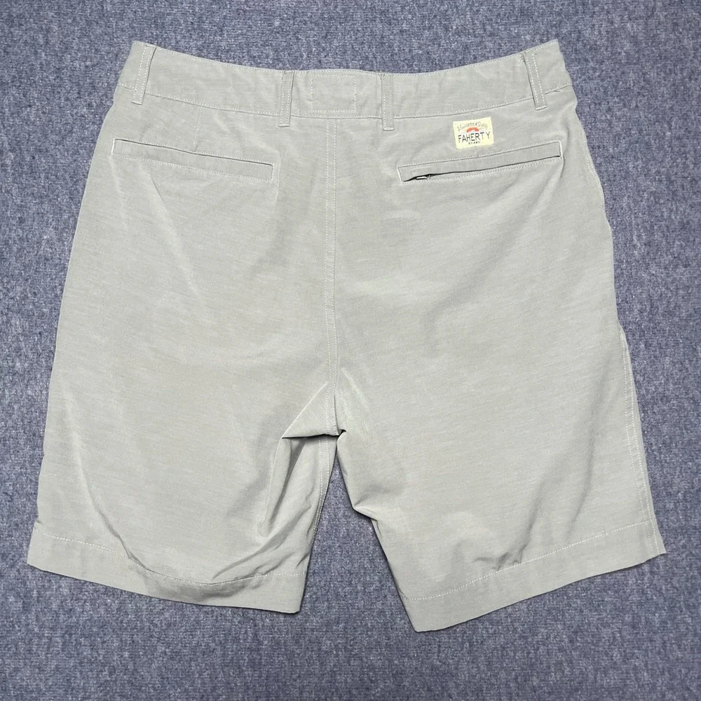 Lot of 3 Faherty All Day Shorts Mens 31 Hybrid Khaki Gray Charcoal Stretch 9in